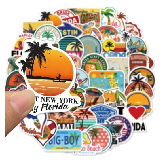 50 Assorted Florida Stickers - Picture 5 of 7